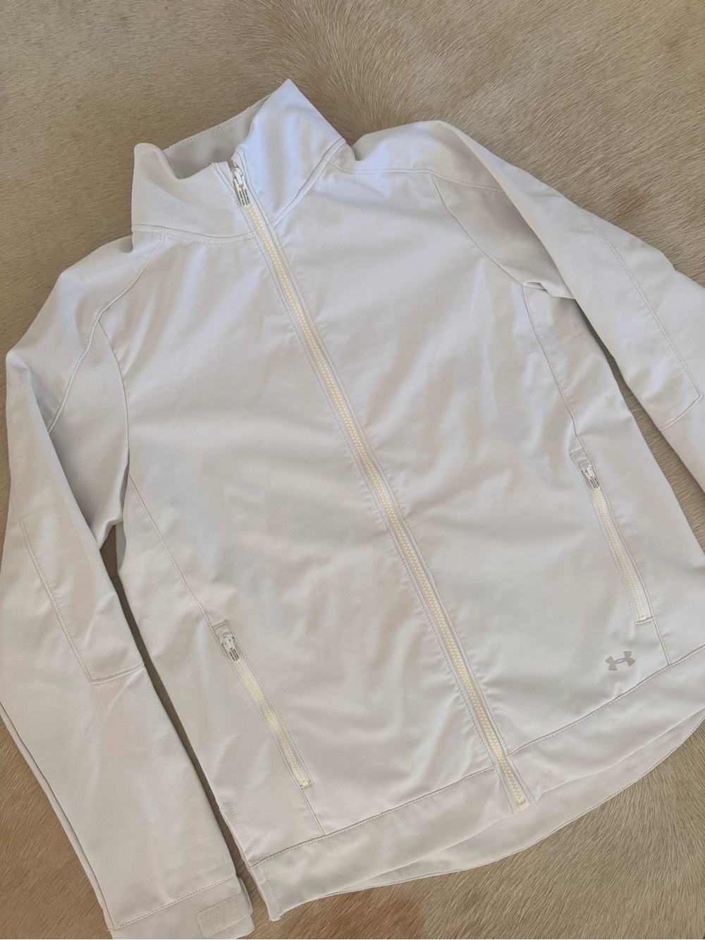 New Under Armour White Women’s Lightweight Full-Zip Bomber Jacket